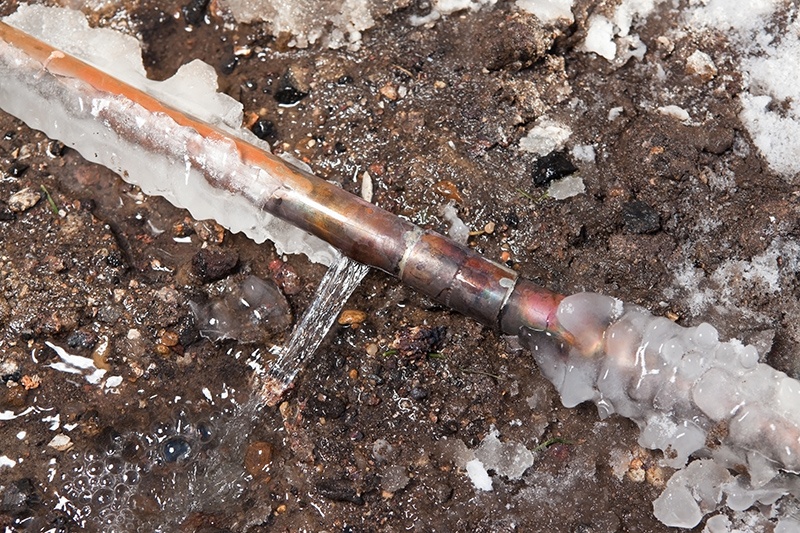 frozen pipe in ground
